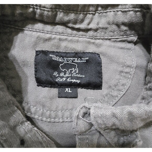 Men's Buffalo Outdoors Roadwear Sleeveless Shirts Biker Grunge Black Gray 2 Pair - Picture 4 of 6